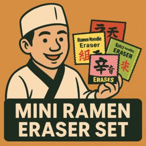Mini ramen eraser set