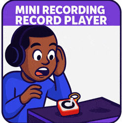 Mini Recording Record Player Keychain