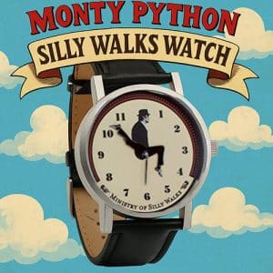 Keep time with a laugh! The Monty Python Silly Walks Watch features the classic Ministry of Silly Walks character as the clock hands, bringing timeless British comedy to your wrist.